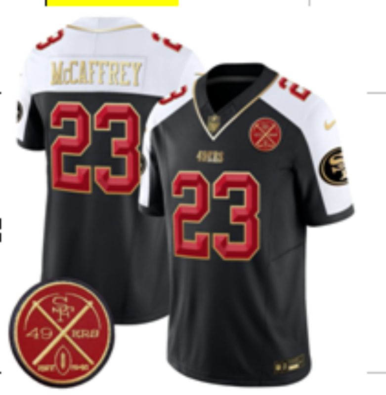 Men Nike San Francisco 49ers #23 Mccaffrey black Limited NFL 2025 Jersey 0055
